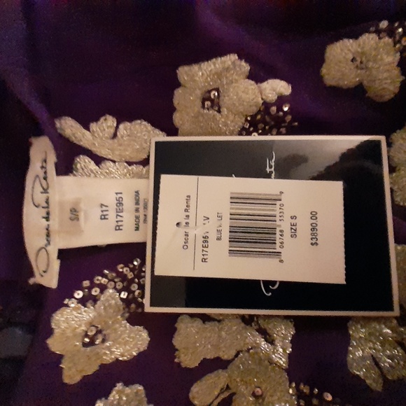 SOLD Oscar de la Renta Embellished Purple Gown NWT - Picture 5 of 6